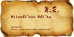 Milovánov Réka névjegykártya